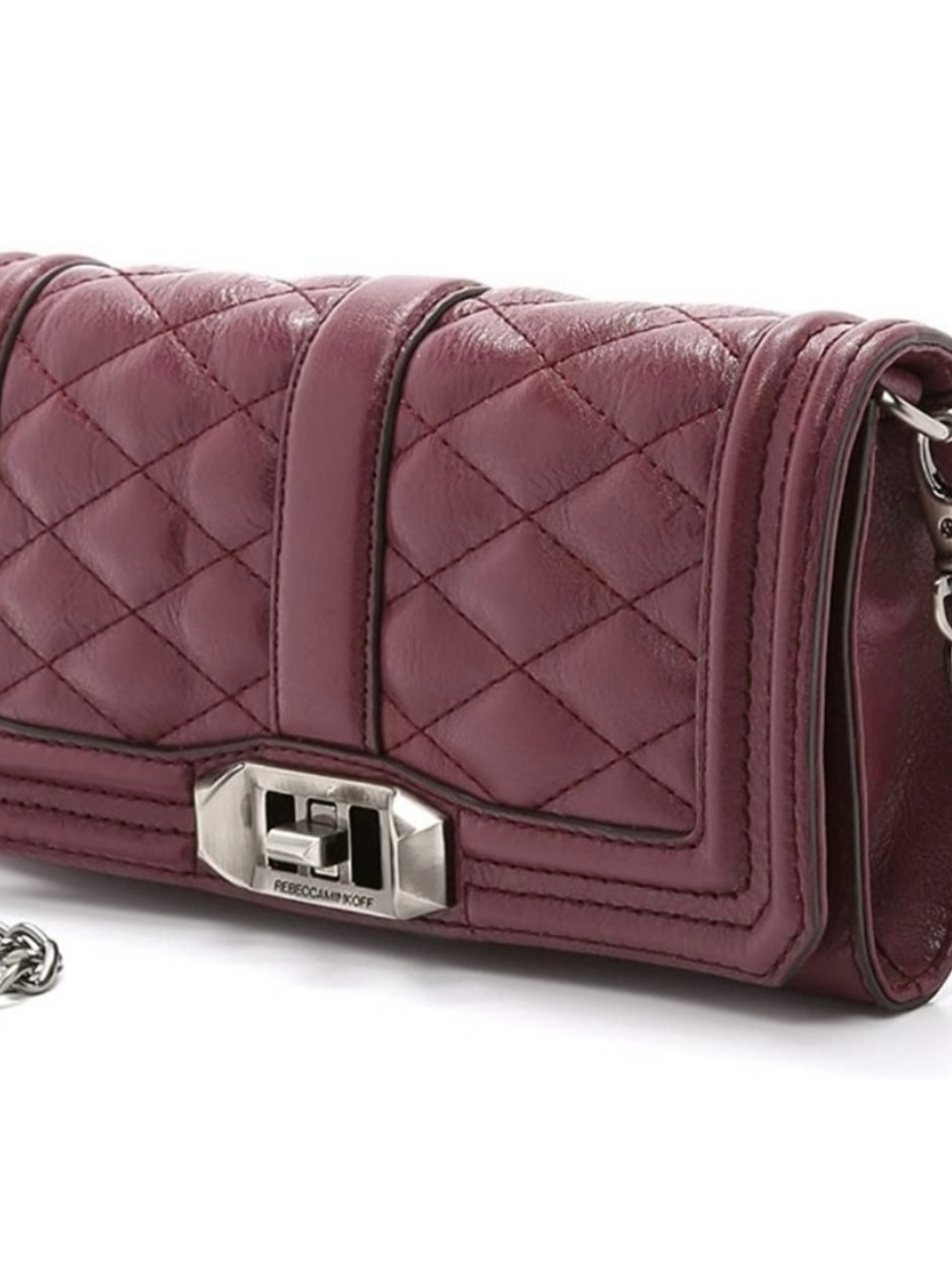 Rebecca Minkoff Quilted Burgundy Leather Croosbody/clutch Bag